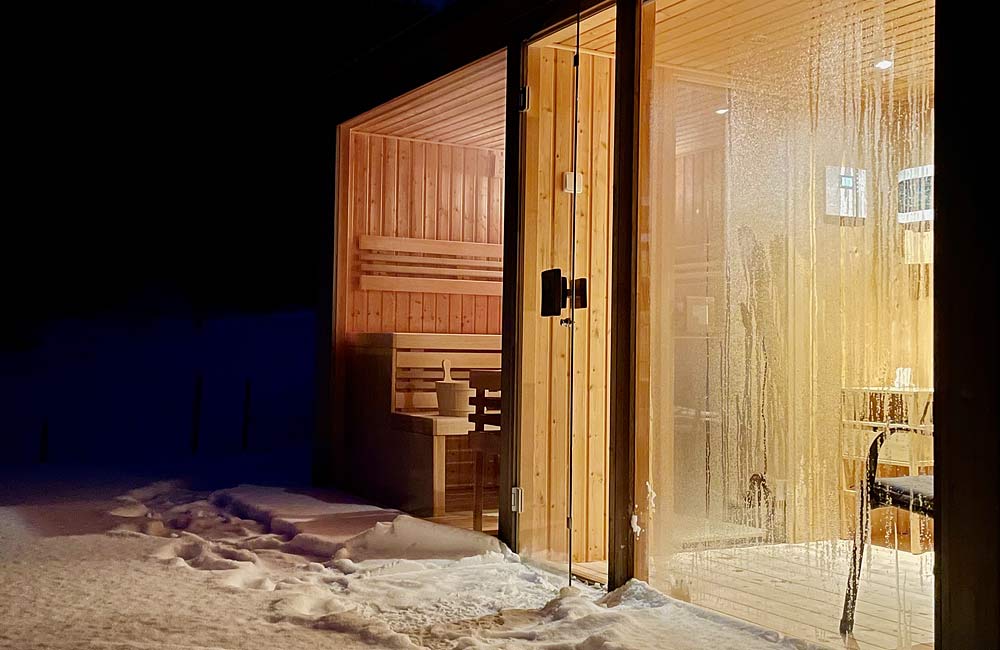 Venkovní sauna je nádherná
