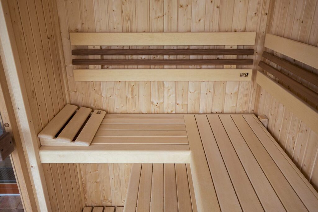 Venkovní sauna na terase rodinného domu